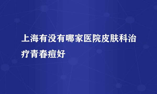 上海有没有哪家医院皮肤科治疗青春痘好