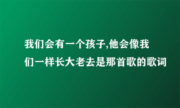 我们会有一个孩子,他会像我们一样长大老去是那首歌的歌词
