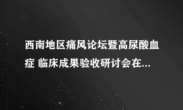 西南地区痛风论坛暨高尿酸血症 临床成果验收研讨会在贵阳强直医院举行
