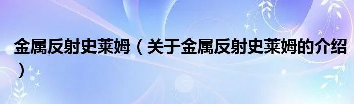 金属反射史莱姆（关于金属反射史莱姆的介绍）