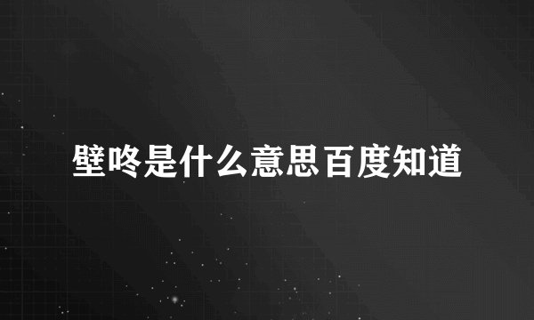 壁咚是什么意思百度知道