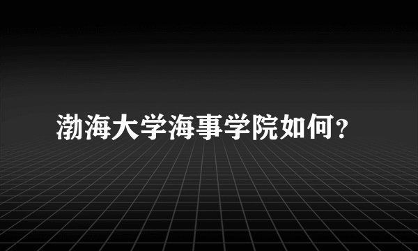 渤海大学海事学院如何？