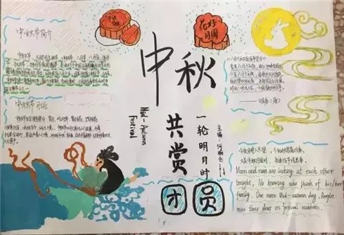 小学三年级中秋节手抄报简单又好看