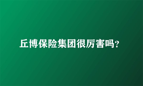 丘博保险集团很厉害吗？