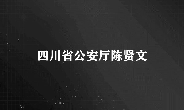 四川省公安厅陈贤文
