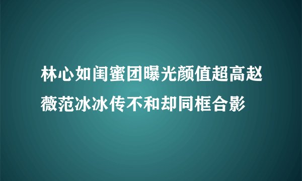 林心如闺蜜团曝光颜值超高赵薇范冰冰传不和却同框合影