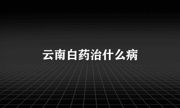 云南白药治什么病