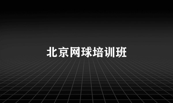 北京网球培训班