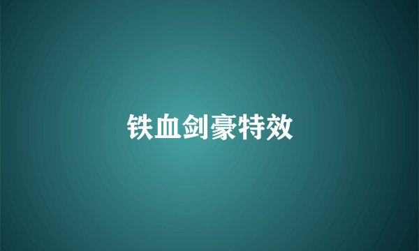 铁血剑豪特效