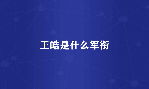 王皓是什么军衔