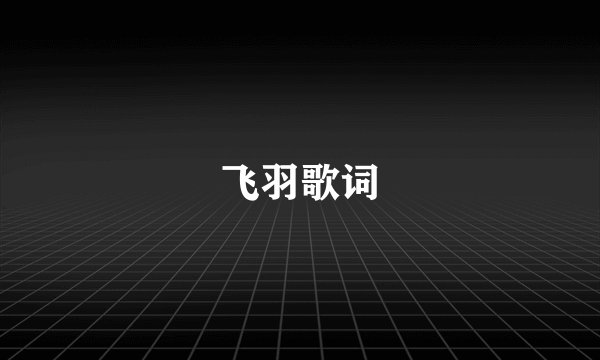 飞羽歌词