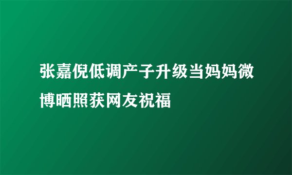 张嘉倪低调产子升级当妈妈微博晒照获网友祝福