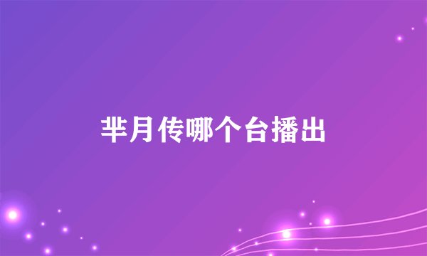 芈月传哪个台播出