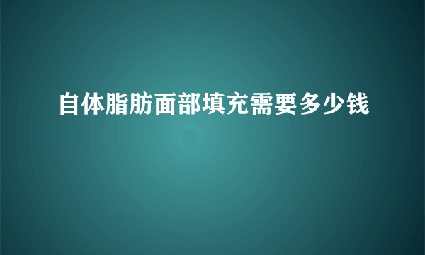 自体脂肪面部填充需要多少钱