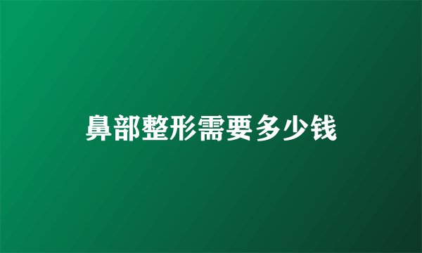 鼻部整形需要多少钱