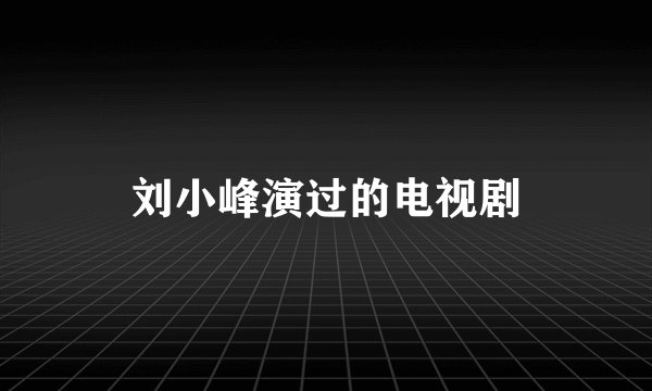 刘小峰演过的电视剧