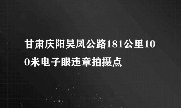 甘肃庆阳吴凤公路181公里100米电子眼违章拍摄点