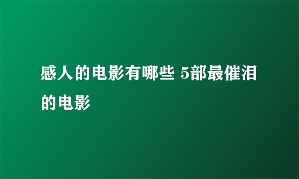 感人的电影有哪些 5部最催泪的电影