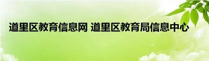 道里区教育信息网 道里区教育局信息中心