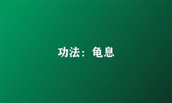 功法：龟息