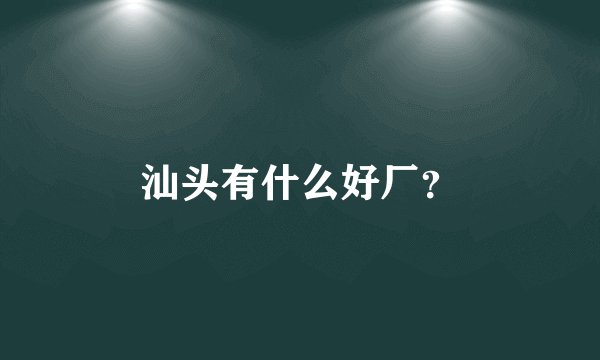 汕头有什么好厂?