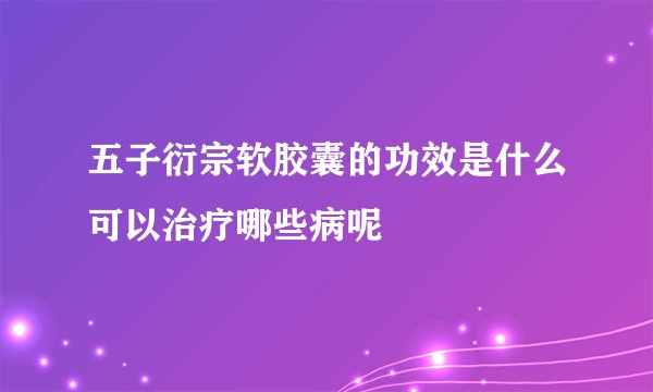 五子衍宗软胶囊的功效是什么可以治疗哪些病呢