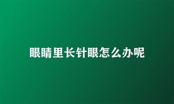 眼睛里长针眼怎么办呢