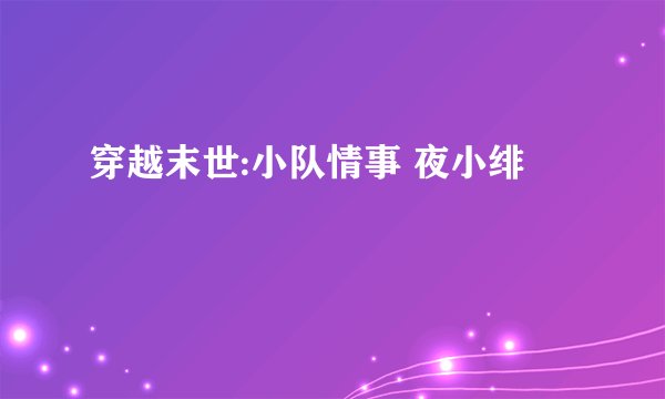 穿越末世:小队情事 夜小绯