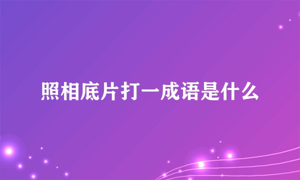 照相底片打一成语是什么