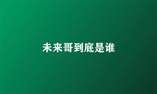未来哥到底是谁