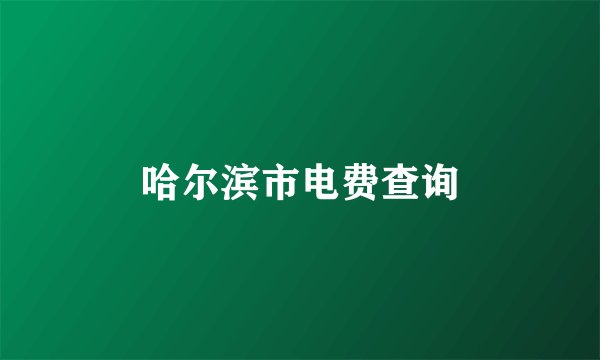 哈尔滨市电费查询