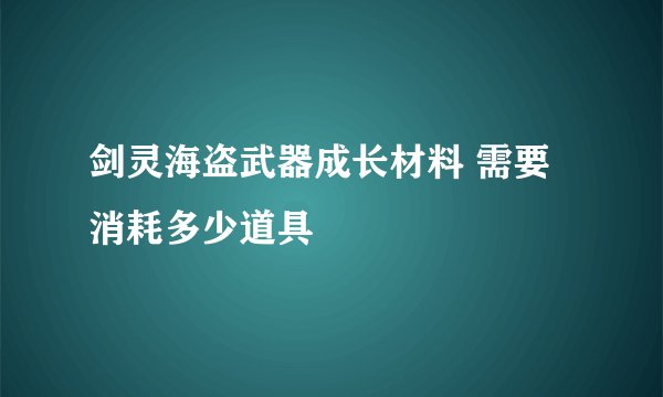 剑灵海盗武器成长材料 需要消耗多少道具