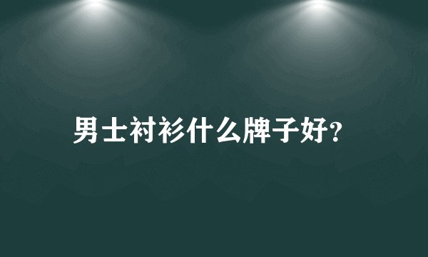 男士衬衫什么牌子好?