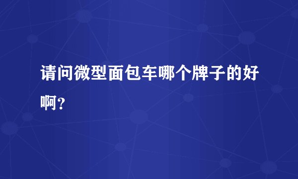 请问微型面包车哪个牌子的好啊？