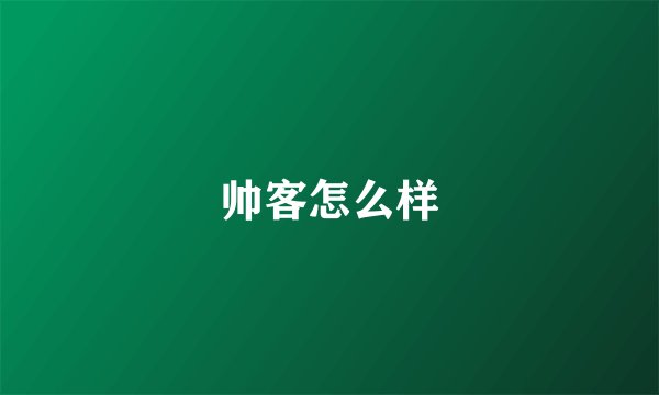 帅客怎么样