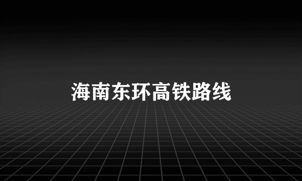 海南东环高铁路线