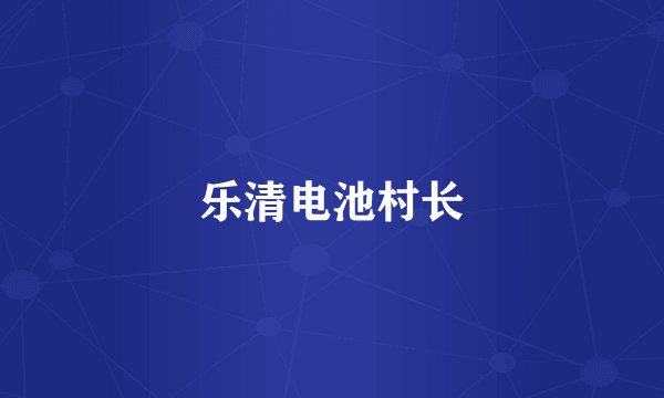 乐清电池村长