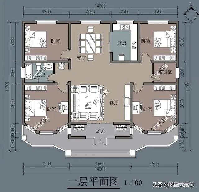 求农村120平一层小别墅设计图?