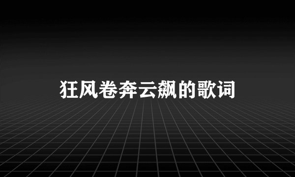 狂风卷奔云飙的歌词