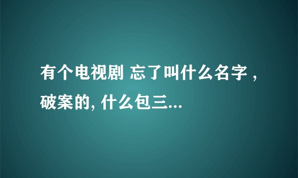 有个电视剧 忘了叫什么名字 , 破案的, 什么包三姑什么的, 求解。
