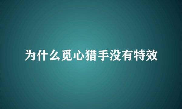为什么觅心猎手没有特效