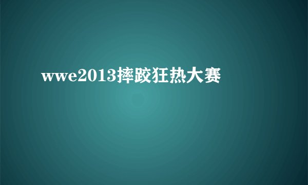 wwe2013摔跤狂热大赛