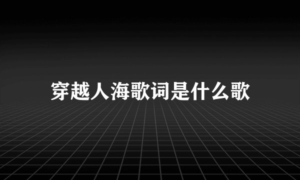 穿越人海歌词是什么歌