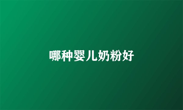 哪种婴儿奶粉好
