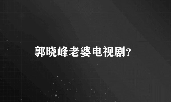 郭晓峰老婆电视剧?