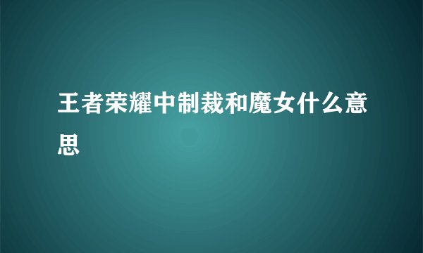 王者荣耀中制裁和魔女什么意思