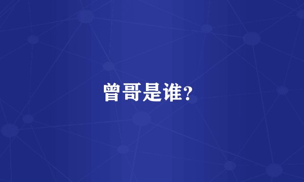 曾哥是谁？