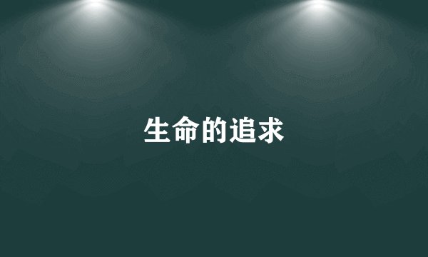 生命的追求