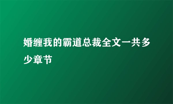 婚缠我的霸道总裁全文一共多少章节