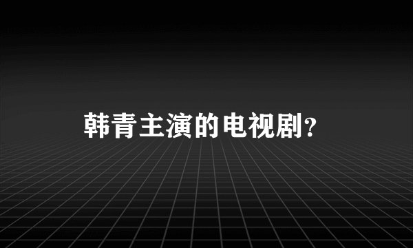 韩青主演的电视剧?